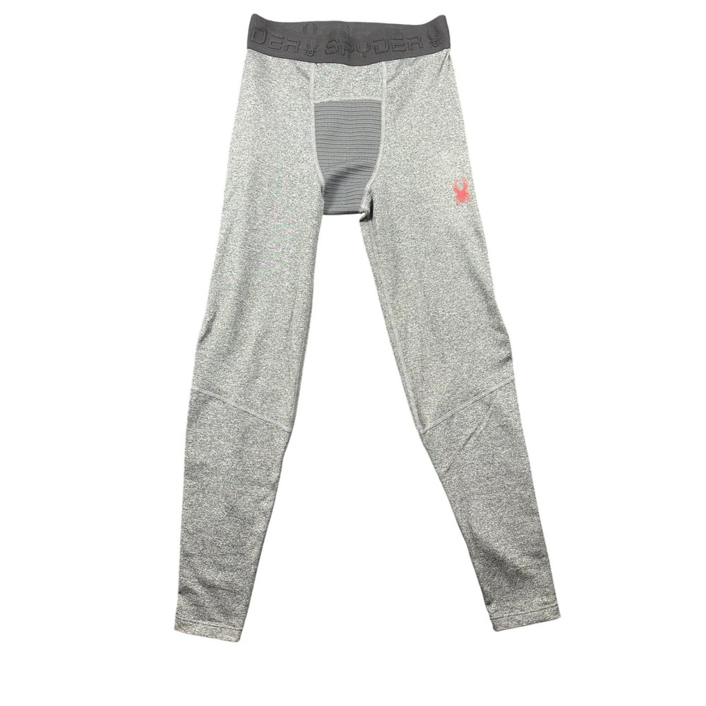 Spyder Active ProW-B Mens Compression Leggings Gray Base Layer Tights Small
